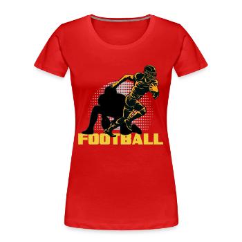 american football tackle quarterback footballer - Women's Premium Organic T-Shirt - red - Front - Mia (176cm)