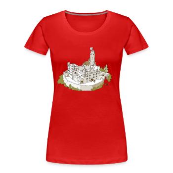 Burg Sonnenschein - Frauen Premium Bio T-Shirt - Rot - Vorne - Mia (176cm)