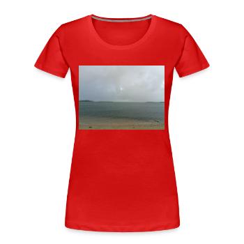 Meerblick Horizont - Frauen Premium Bio T-Shirt - Rot - Vorne - Mia (176cm)