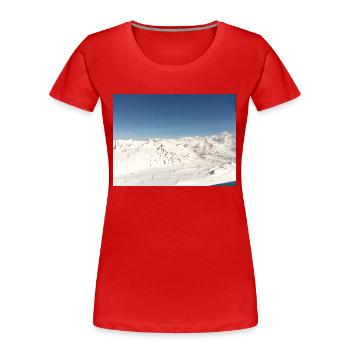 Streetwear BLUE SKY - Women's Premium Organic T-Shirt - red - Front - Mia (176cm)