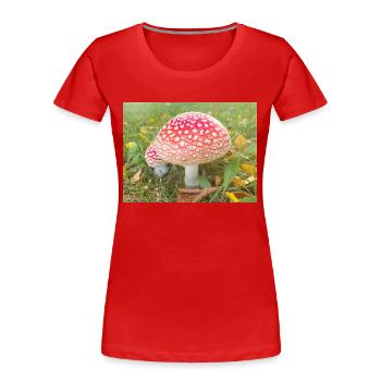 fly agaric also toadstool - Women's Premium Organic T-Shirt - red - Front - Mia (176cm)