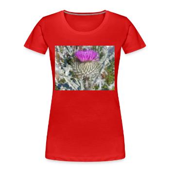 Chardon écossais aussi chardon laineux - T-shirt bio Premium Femme - rouge - Devant - Mia (176cm)