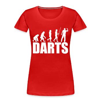 Darts Sports Fun - Women's Premium Organic T-Shirt - red - Front - Mia (176cm)