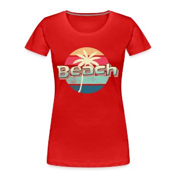 Beach Breeze - Women's Premium Organic T-Shirt - red - Front - Mia (176cm)