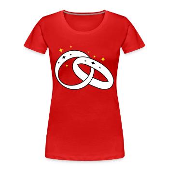Alliances pour fiançailles2 - T-shirt bio Premium Femme - rouge - Devant - Mia (176cm)