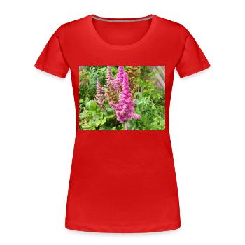 false buck's beard Astilbe japonica - Women's Premium Organic T-Shirt - red - Front - Mia (176cm)