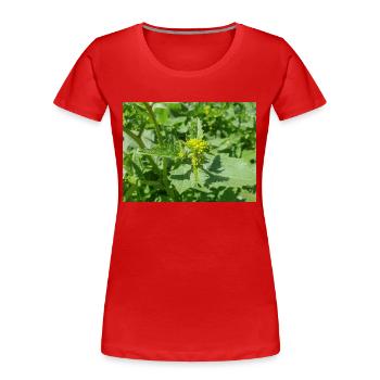 schwarzer Senf Rhamphosp - Frauen Premium Bio T-Shirt - Rot - Vorne - Mia (176cm)