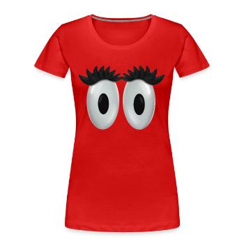 Yeux - T-shirt bio Premium Femme - rouge - Devant - Mia (176cm)