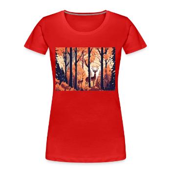 Fall Scenery (Fall Collection #10) - Women's Premium Organic T-Shirt - red - Front - Mia (176cm)
