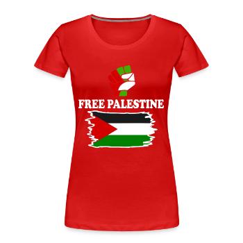 Free palestine - T-shirt bio Premium Femme - rouge - Devant - Mia (176cm)