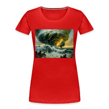 Zorn der Natur #5 - Frauen Premium Bio T-Shirt - Rot - Vorne - Mia (176cm)