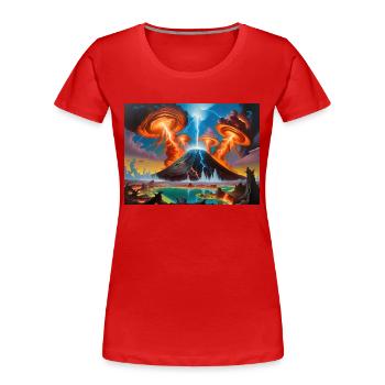 Zorn der Natur #6 - Frauen Premium Bio T-Shirt - Rot - Vorne - Mia (176cm)