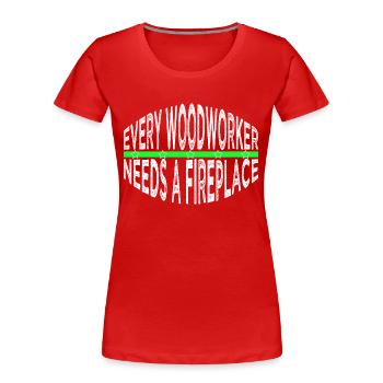 arborists americas forest work fun chainsaw grab - Frauen Premium Bio T-Shirt - Rot - Vorne - Mia (176cm)
