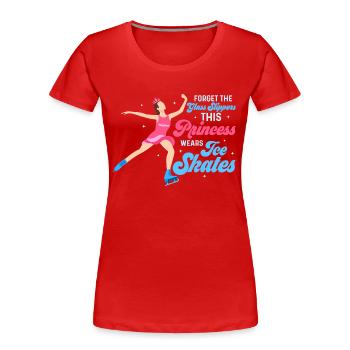 Contes de fées sur glace : des pantoufles aux patins - T-shirt bio Premium Femme - rouge - Devant - Mia (176cm)