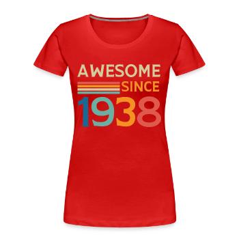Awesome since 1938 - Women's Premium Organic T-Shirt - red - Front - Mia (176cm)