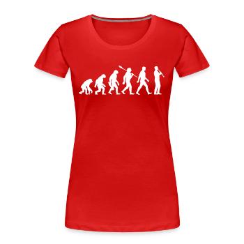 Evolution - Musiker - Klarinettist - Frauen Premium Bio T-Shirt - Rot - Vorne - Mia (176cm)