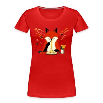 Pâtes Fox - T-shirt bio Premium Femme - rouge - Devant - Mia (176cm)