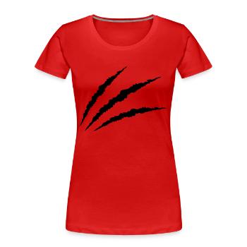 Claw - Women's Premium Organic T-Shirt - red - Front - Mia (176cm)