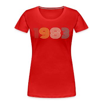 1983 Rétro Style 1983 Anniversaire 1983 Vintage - T-shirt bio Premium Femme - rouge - Devant - Mia (176cm)