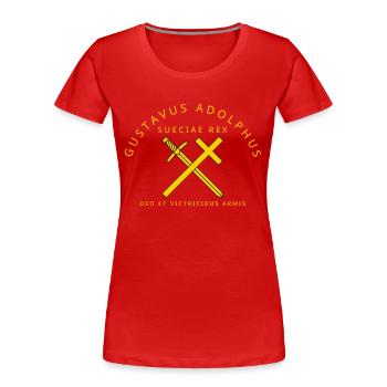 Gustav Adolf - Frauen Premium Bio T-Shirt - Rot - Vorne - Mia (176cm)