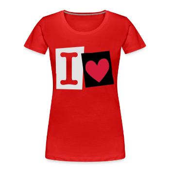 I Love (cutter font) - Frauen Premium Bio T-Shirt - Rot - Vorne - Mia (176cm)
