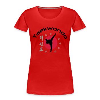 taekwondo_3 - Frauen Premium Bio T-Shirt - Rot - Vorne - Mia (176cm)