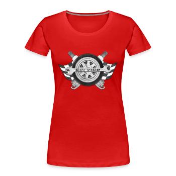 Service - Frauen Premium Bio T-Shirt - Rot - Vorne - Mia (176cm)