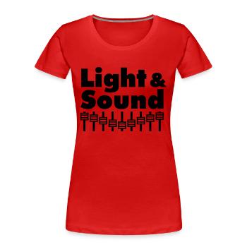 Light & Sound - Frauen Premium Bio T-Shirt - Rot - Vorne - Mia (176cm)