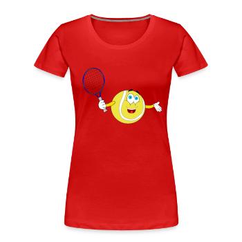tennis Emoticon Smiley Ball - Frauen Premium Bio T-Shirt - Rot - Vorne - Mia (176cm)