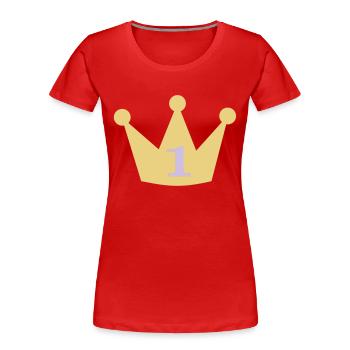 Krone zum 1. Geburtstag 1st birthday first Baby - Frauen Premium Bio T-Shirt - Rot - Vorne - Mia (176cm)