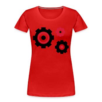 zahnraeder_2 - Frauen Premium Bio T-Shirt - Rot - Vorne - Mia (176cm)