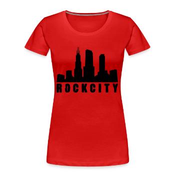 rock city - Frauen Premium Bio T-Shirt - Rot - Vorne - Mia (176cm)