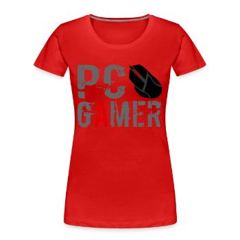 PC Gamer Maus Gaming Zocken - Frauen Premium Bio T-Shirt - Rot - Vorne - Mia (176cm)