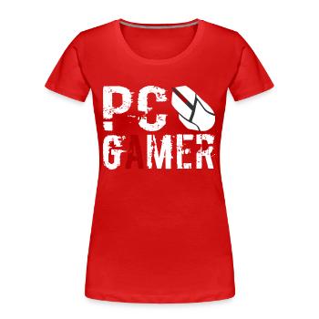 PC Gamer Maus Gaming Zocken - Frauen Premium Bio T-Shirt - Rot - Vorne - Mia (176cm)