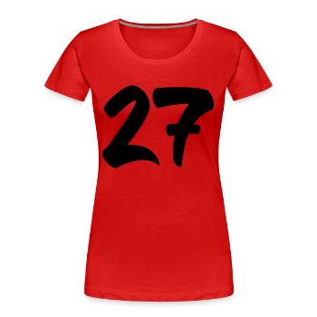 27 - Women's Premium Organic T-Shirt - red - Front - Mia (176cm)