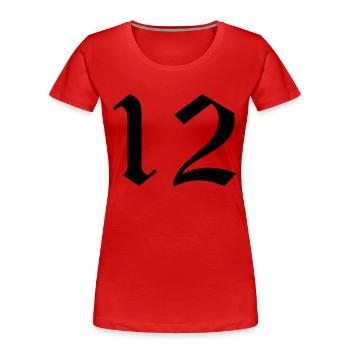 12 - Frauen Premium Bio T-Shirt - Rot - Vorne - Mia (176cm)