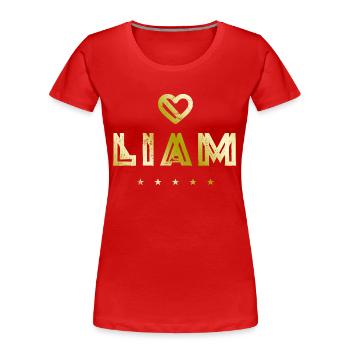 Liam Heart - Women's Premium Organic T-Shirt - red - Front - Mia (176cm)