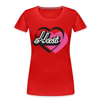 Kosename Hasi Herz - Frauen Premium Bio T-Shirt - Rot - Vorne - Mia (176cm)