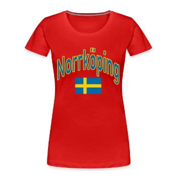 Norrköping drapeau suédois - T-shirt bio Premium Femme - rouge - Devant - Mia (176cm)