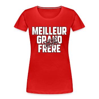Meilleur grand frère - T-shirt bio Premium Femme - rouge - Devant - Mia (176cm)