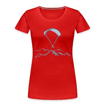 Paragleiten, Paragleiter und Berge - Frauen Premium Bio T-Shirt - Rot - Vorne - Mia (176cm)
