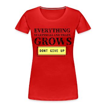 Motivational written design in English - Women's Premium Organic T-Shirt - red - Front - Mia (176cm)
