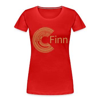 Für Finn - Frauen Premium Bio T-Shirt - Rot - Vorne - Mia (176cm)