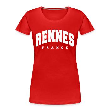 Rennes - Frauen Premium Bio T-Shirt - Rot - Vorne - Mia (176cm)