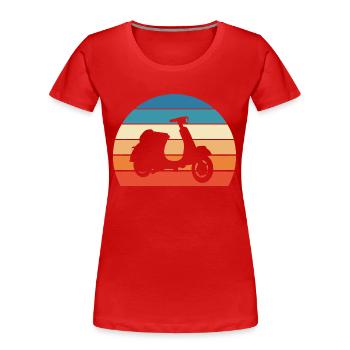 Motorroller Moped Geschenk Retro - Frauen Premium Bio T-Shirt - Rot - Vorne - Mia (176cm)