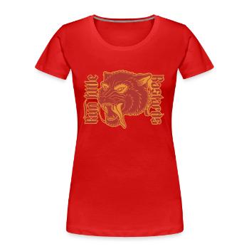 Run little Bastards Wolf Illustration - Frauen Premium Bio T-Shirt - Rot - Vorne - Mia (176cm)