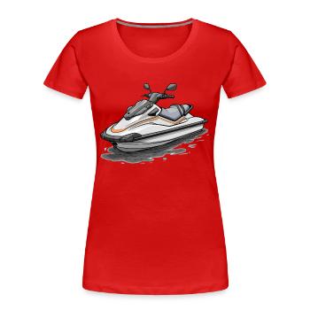Action am Jetski - Frauen Premium Bio T-Shirt - Rot - Vorne - Mia (176cm)