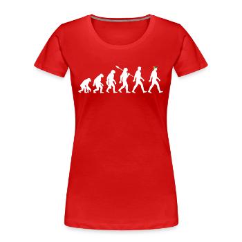 Evolution - Karneval - Narrenkappe - Verkleidung - Frauen Premium Bio T-Shirt - Rot - Vorne - Mia (176cm)