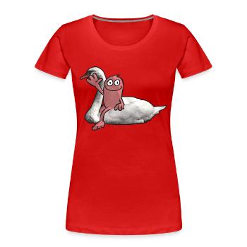 Cavalier de cygne - T-shirt bio Premium Femme - rouge - Devant - Mia (176cm)