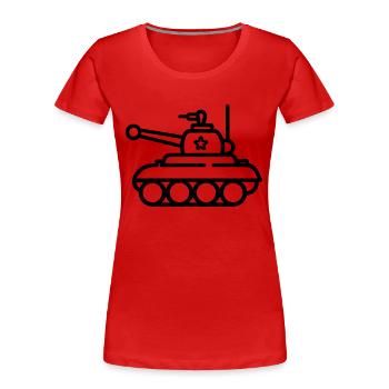 Panzer - Frauen Premium Bio T-Shirt - Rot - Vorne - Mia (176cm)